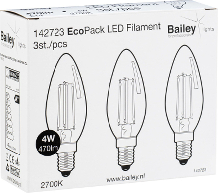 Bailey | 3x LED Kaarslamp | Kleine fitting E14 | 4W