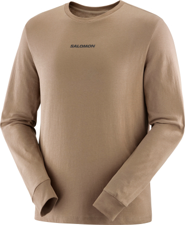 Salomon Salomon Men's Salomon Logo Performance Sweater Shitake Långärmade vardagströjor L