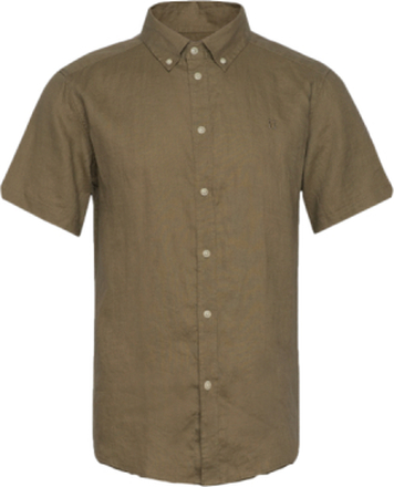 Les Deux Linen Kris SS Shirt Olive