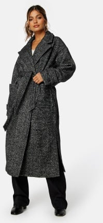 BUBBLEROOM Rue Oversized Wool Blend Coat Black / White XL