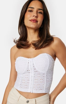 BUBBLEROOM Broderie Anglaise Bustier Top White L