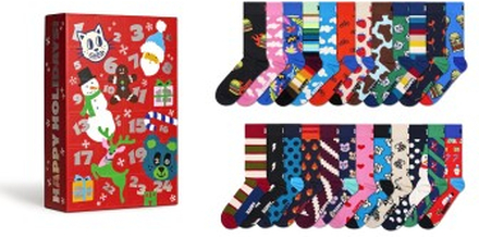 Happy Sock Advent Calendar Socks Gift Set Strømper 24P Mixed bomull Str 36/40