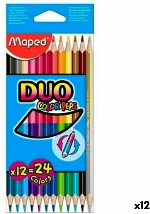 Färgpennor Maped Duo Color' Peps Multicolour 12 Delar Dubbel ände
