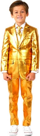 OppoSuits Boys Groovy Gold Kostym - 122/128