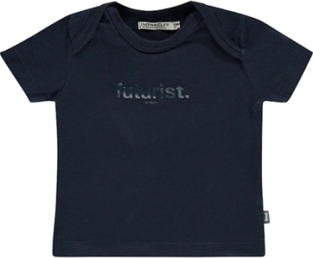 IMPS&ELFS Rundhals T-Shirt weiches Baby Kurzarm-Shirt Futurist Dunkelblau