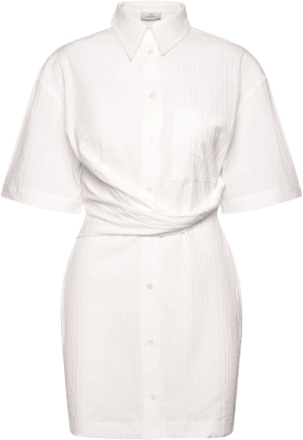 Deconstructed Short Sleeve Dress Designers Short Dress White Les Coyotes De Paris