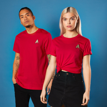 EmbroideRot Operations Badge Star Trek T-shirt - Rot - XL