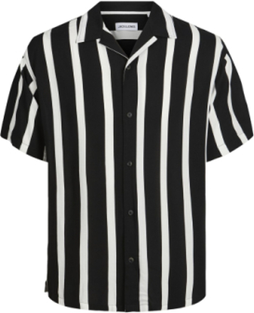 Jjjeff Resort Stripe Shirt Ss Relaxed Tops Shirts Short-sleeved Black Jack & J S