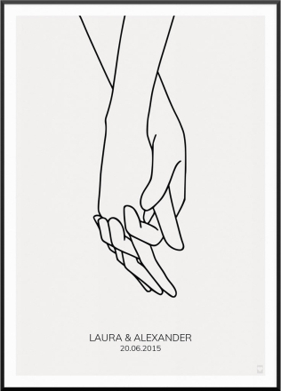 Holding Hands Poster, 30 x 40 cm