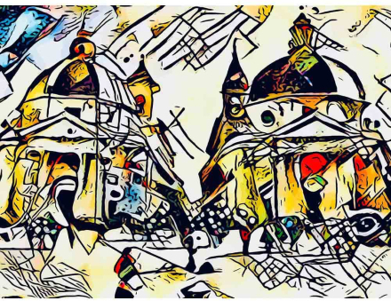 Malen nach Zahlen - Kandinsky trifft Rom 3 - Artist's Kandinsky Edition - by zamart, mit Rahmen