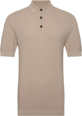Mapolo Bb Knit Heritage Tops Knitwear Short Sleeve Knitted Polos Beige Matinique