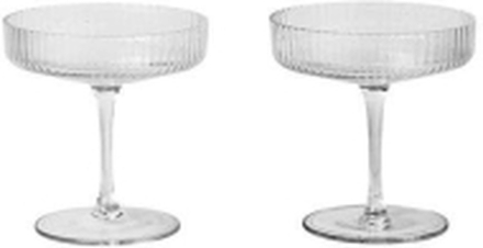 ferm LIVING - Ripple Champagne Saucers Set of 2 Clear ferm LIVING