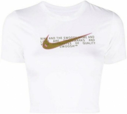 Kortærmet T-shirt til Kvinder TEE SLIM CRP SWOOSH DN5798 Nike 100 Hvid L