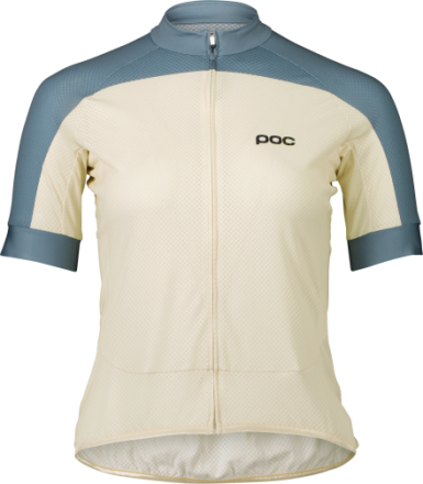 POC POC Women's Essential Road Logo Jersey Okenite Off-White/Calcite Blue Kortermede treningstrøyer S
