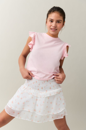 Gina Tricot - Y frill skirt - kjolar - Pink - 146/152 - Female