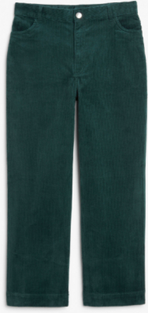 Regular waist straight leg corduroy trousers - Green