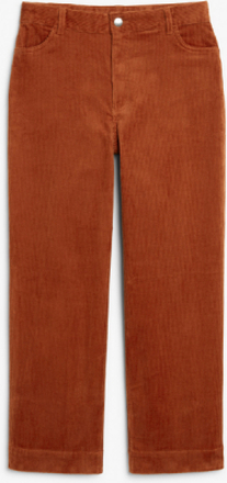 Regular waist straight leg corduroy trousers - Orange