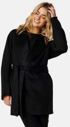 BUBBLEROOM Lilah Belted Wool Coat Black L