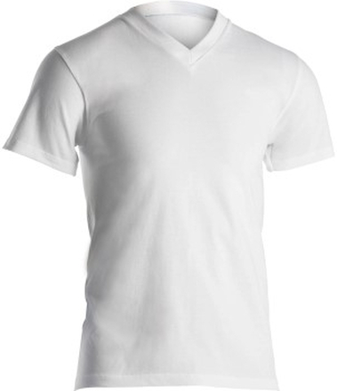 Dovre Single Jersey V-neck T-Shirt Hvid bomuld Medium Herre