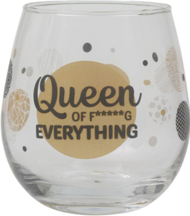 Queen of F****G Everything - Fotløst Vinglass/Ølglass/Brusglass - 450 ml