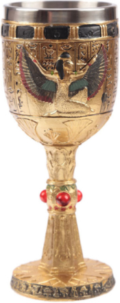 Gullfarget Drikkebeger med Egyptiske Motiver 18 cm