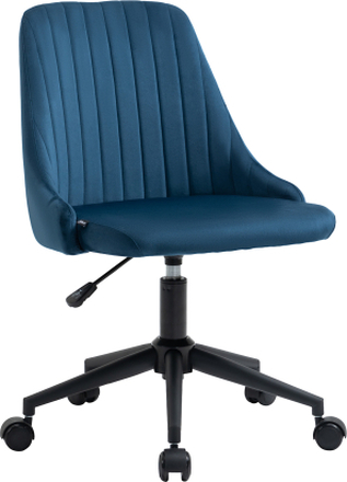 Sedia da ufficio poltrona ergonomica girevole con altezza regolabile velluto blu