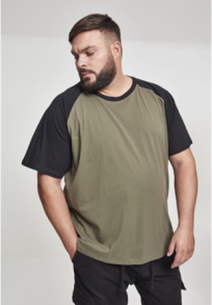 T-shirt Raglan Contrast olive/noir 4XL