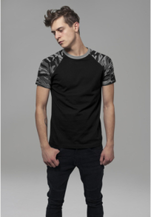 T-shirt Raglan Contrast noir/gris camo L