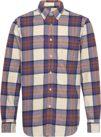 Ls Heavy Flannel Plaid Designers Shirts Casual Beige Timberland