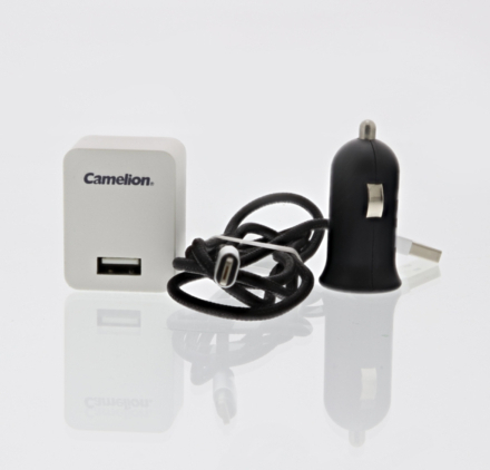 Camelion USB-laddare för Lightning Apple och Micro-USB