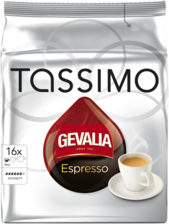 Gevalia Tassimo Espresso kaffekapslar, 16 port