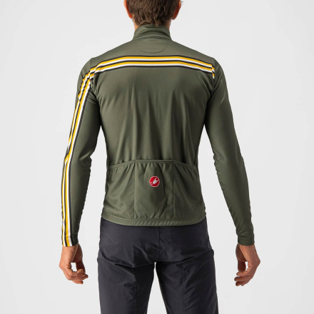 Castelli Unlimited Thermal Jersey - L - Military Green/Goldenrod
