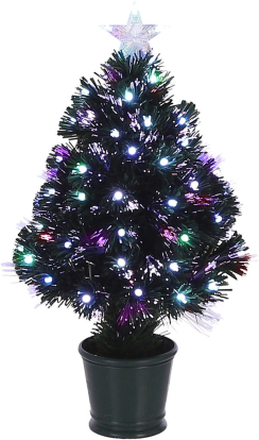 Fiber optic kerstboom/kunst kerstboom met verlichting en piek ster 60 cm
