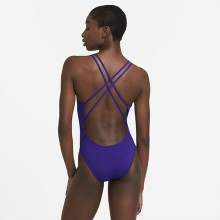 Nike HydraStrong Solid Women's Spiderback 1-Piece Swimsuit - Purple