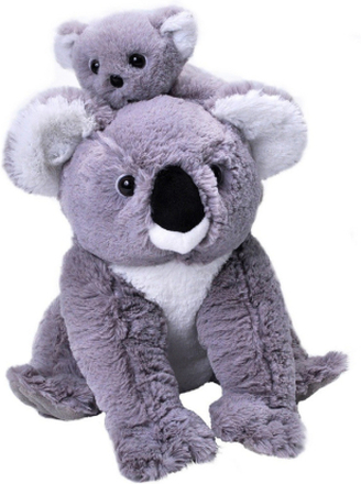 Pluche grijze koala beer met baby knuffel 38 cm