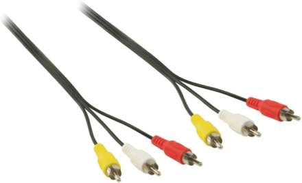 AV-kabel / RCA Kabel / Komposit kabel. Sort. 1.5 m.
