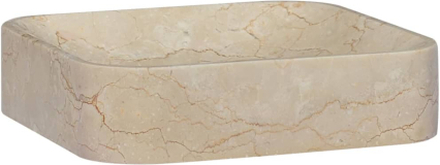 vidaXL Handfat gräddvit 40x40x10 cm marmor