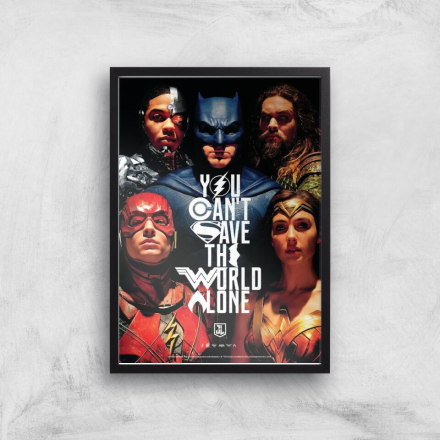 DC Justice League Giclee Art Print - A3 - Wooden Frame
