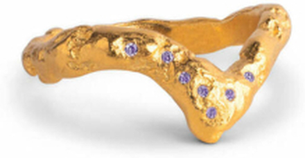 Lavendel CZ Emalje Wishbone Ring Ring