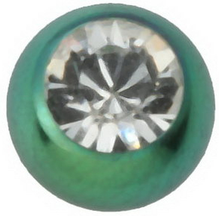 6 mm - Grønn med Blank Sten (Titankule)