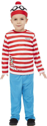 Where’s Wally? Kostyme til Barn 3 Deler - Strl 3-4 ÅR