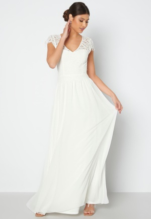 Bubbleroom Occasion Open Back Lace Gown White 38