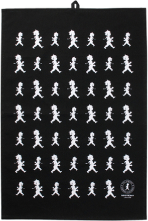 Solstickan - Håndkle halvlin 50x70 cm svart/hvit