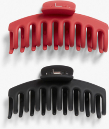 Pack of 2 big hair claws - Red