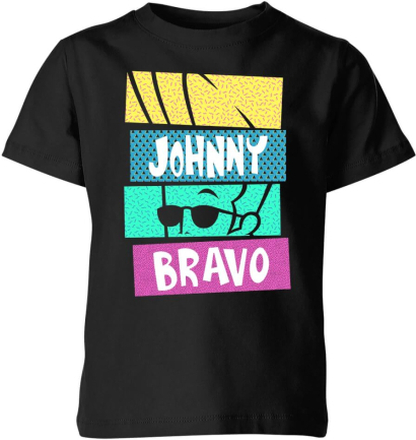 Cartoon Network Spin-Off Johnny Bravo 90's Slices Kinder T-Shirt - Schwarz - 11-12 Jahre