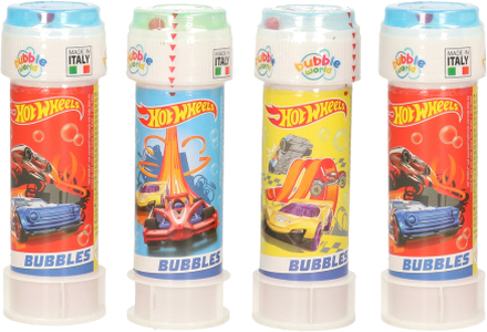 10x Hot Wheels race autos bellenblaas flesjes met bal spelletje in dop 60 ml voor kinderen