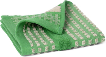 Check Vaskeklud 30X30 Cm Grøn/Sand Home Textiles Bathroom Textiles Towels & Bath Towels Face Towels Green Juna