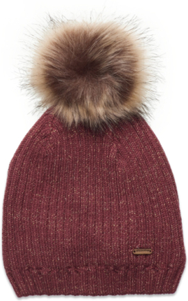 Hat W. Detachable Fake Fur Accessories Headwear Hats Winter Hats Red Minymo