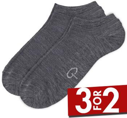 Pierre Robert Strømper 2P Wool Low Cut Socks Grå Str 41/45