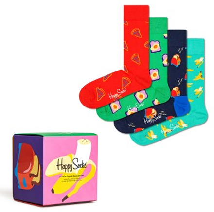 Happy socks Strømper 4P Food For Thought Socks Gift Box Rød/Grøn bomuld Str 36/40